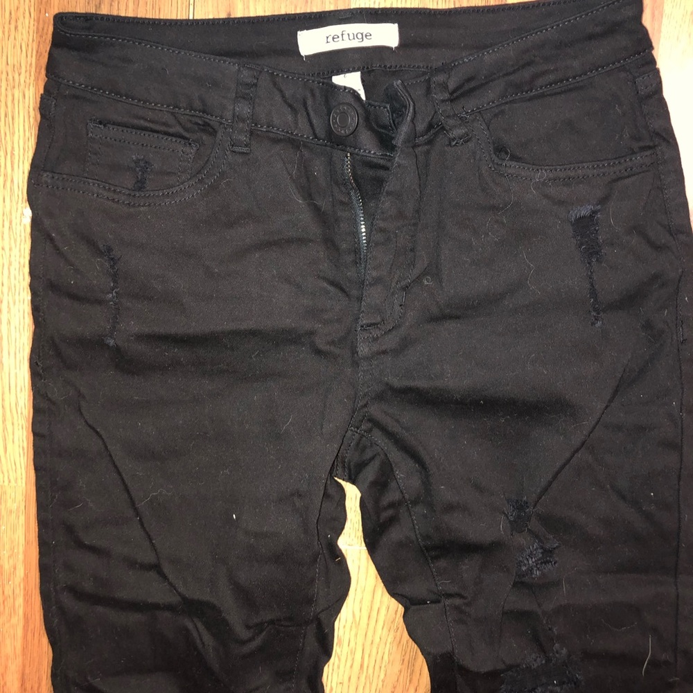 black ripped jeans